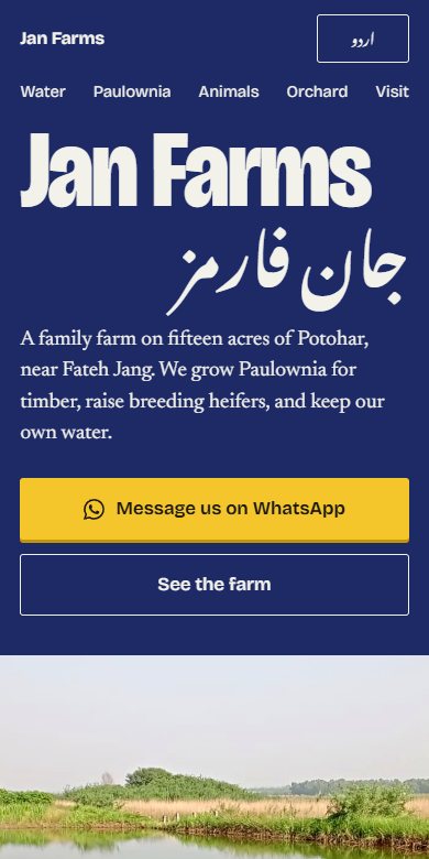 The same site on a phone